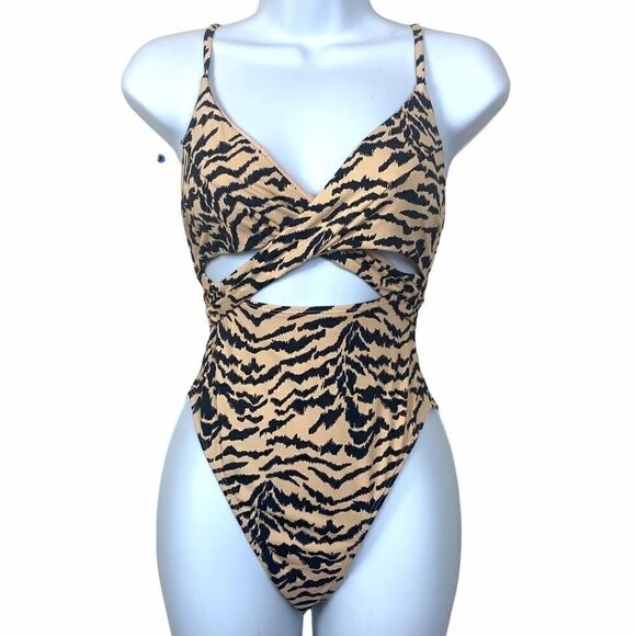 Envya Talia Twist Front Zebra One Piece - Picture 6 of 11